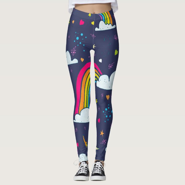 Sky with Sun and Rainbows Leggings (Front)