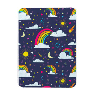 Sky with Sun and Rainbows Magnet