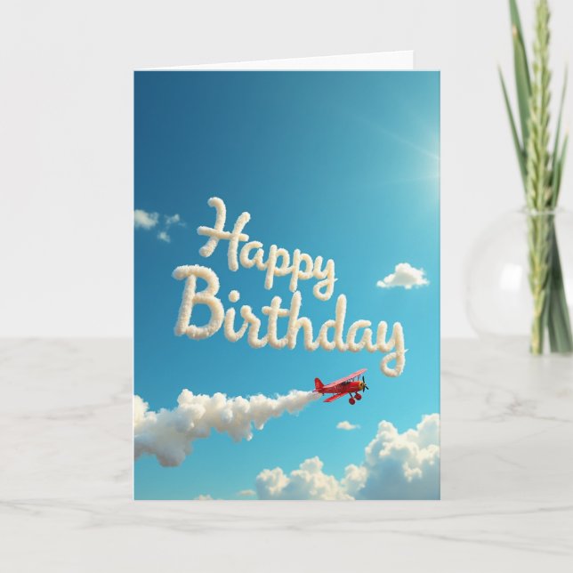 Sky Writing Birthday Card (Front)