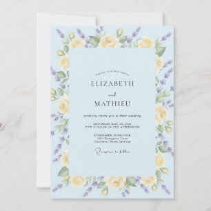 Sky Yellow Wildflower Wedding Invitation