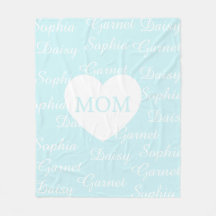 Skyblue Elegant Script Family Names Monogram Heart