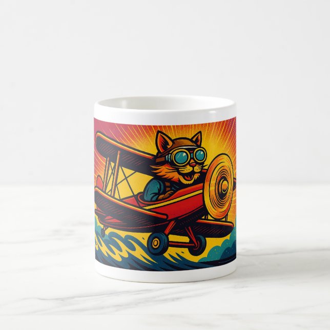Skybound Cat Aviator Coffee Mug (Center)