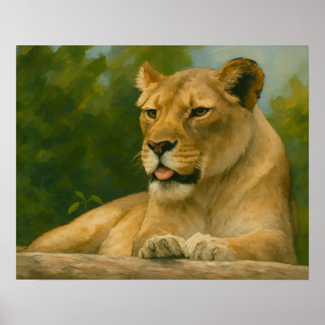 Skybound Grace – Lioness on the Ledge Poster (Front)