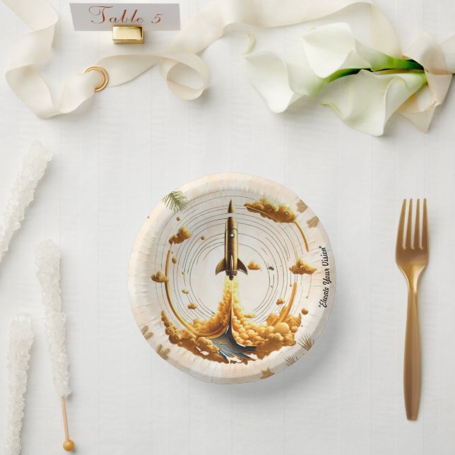 "Skybound Odyssey" Paper Plate (Wedding)