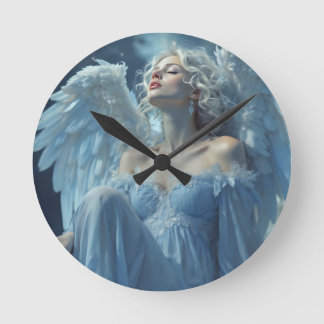 Skybound Silence: Angel of the Midnight Veil Round Clock