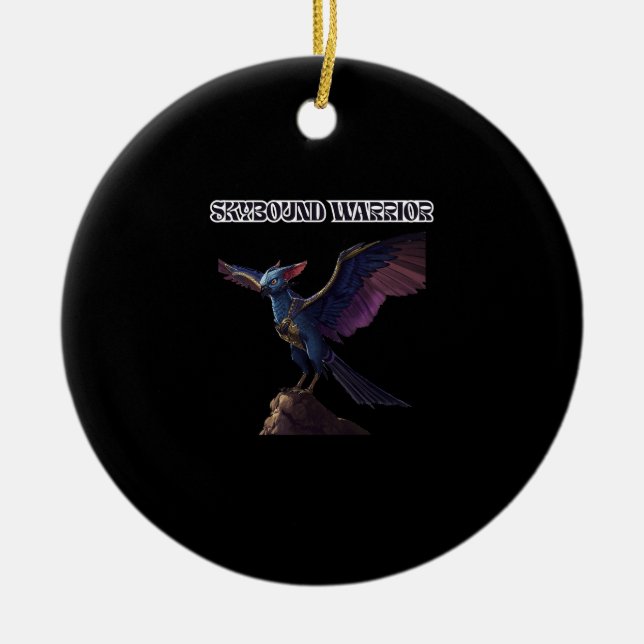 Skybound Warrior – Pandora Avatar Ikran Ceramic Ornament (Front)