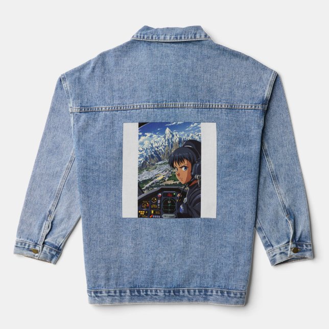 Skyburner: Midnight Wings Denim Jacket (Back)