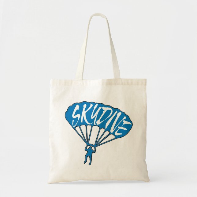 Skydive fanatic blue logo reusable bag (Front)