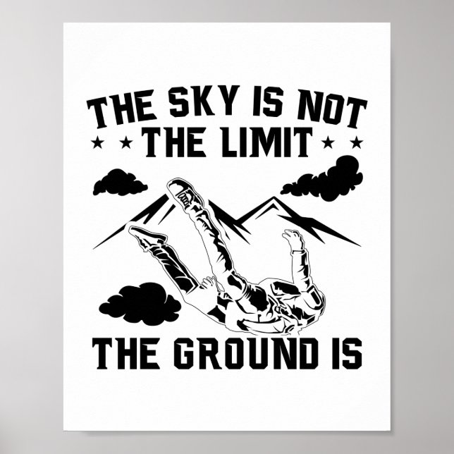 Skydive Hobby | Skydiving Parachute Gift Idea Poster (Front)