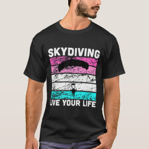 Skydive In Retro Colours Tee For Skydiving Instruc
