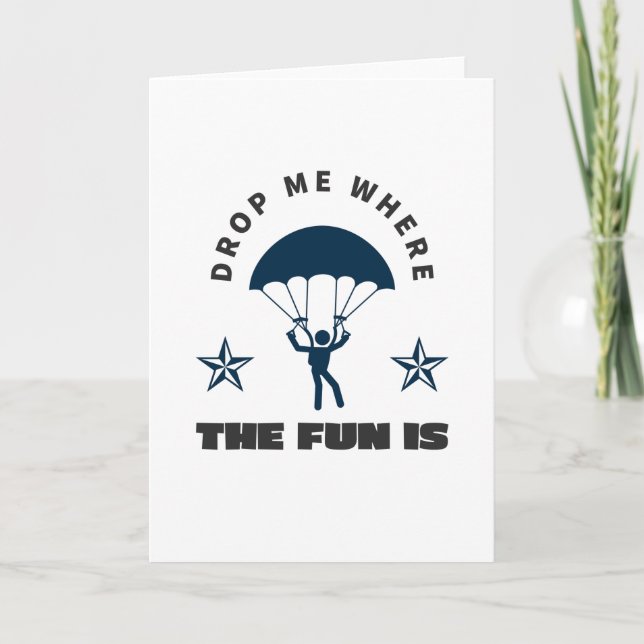 Skydive Parachute Jump Parachutist Card (Front)