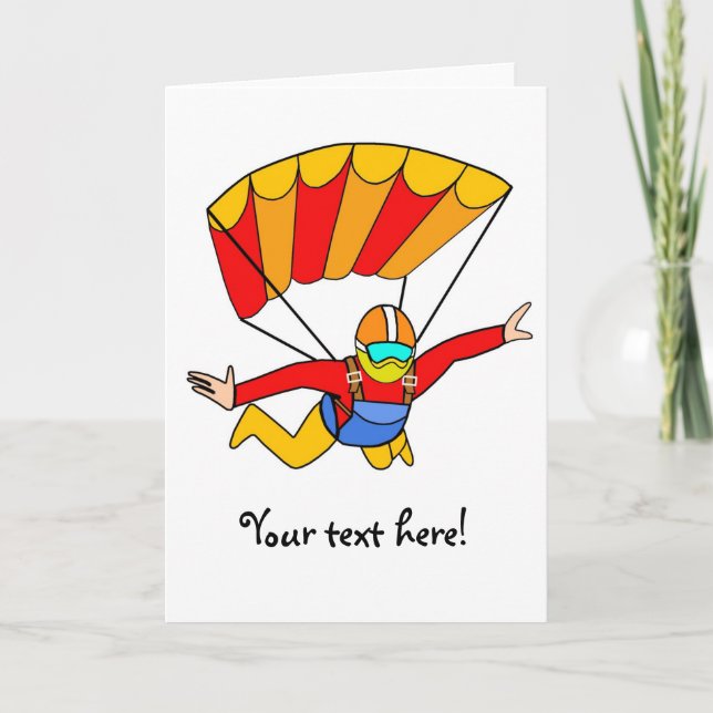 Skydive Red Yello Parachute Card (Front)