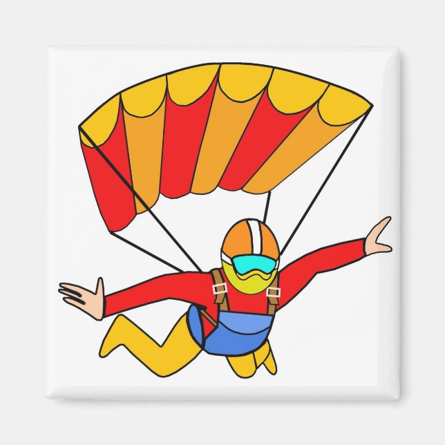 Skydive Red Yello Parachute Magnet (Front)