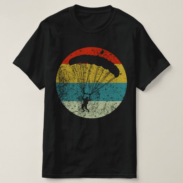 skydive retro vintage silhouette 70S T-Shirt (Design Front)