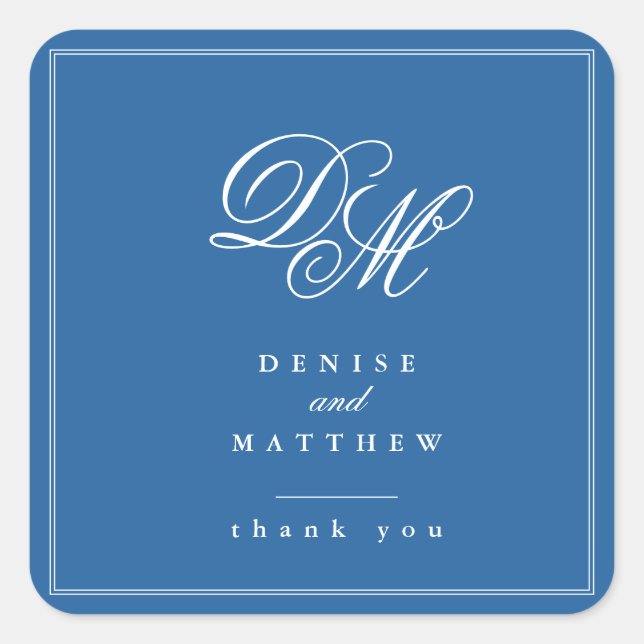 Skydiver Blue Square Sticker (Front)