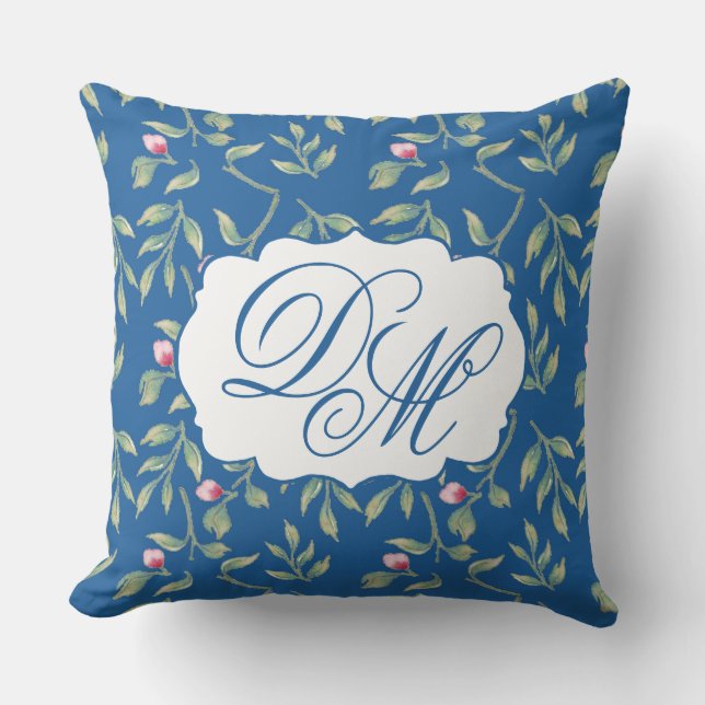 Skydiver Blue Wedding Keepsake Throw Pillow (Front)