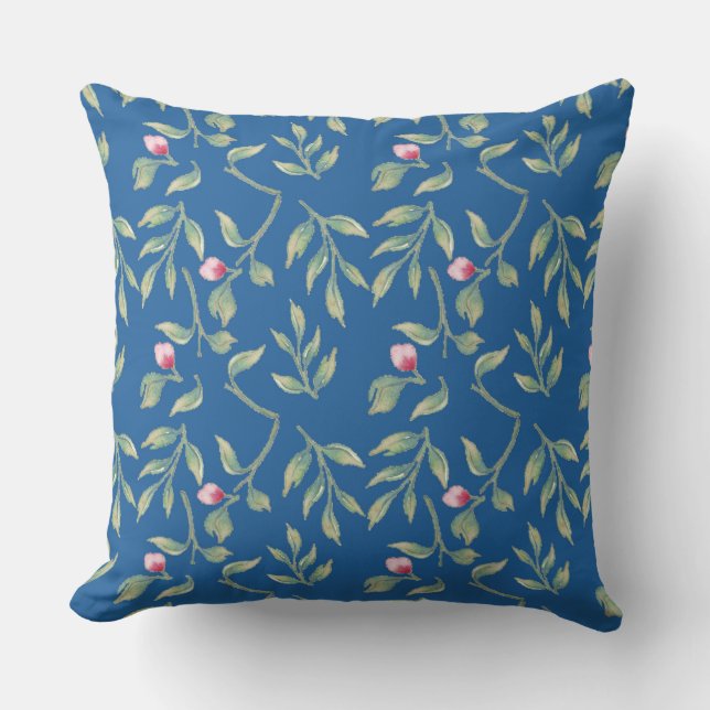 Skydiver Blue Wedding Keepsake Throw Pillow (Front)