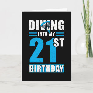 Skydiver Gift 21st Birthday Card