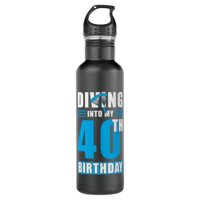 Skydiver Gift 40th Birthday 710 Ml Water Bottle (Front)