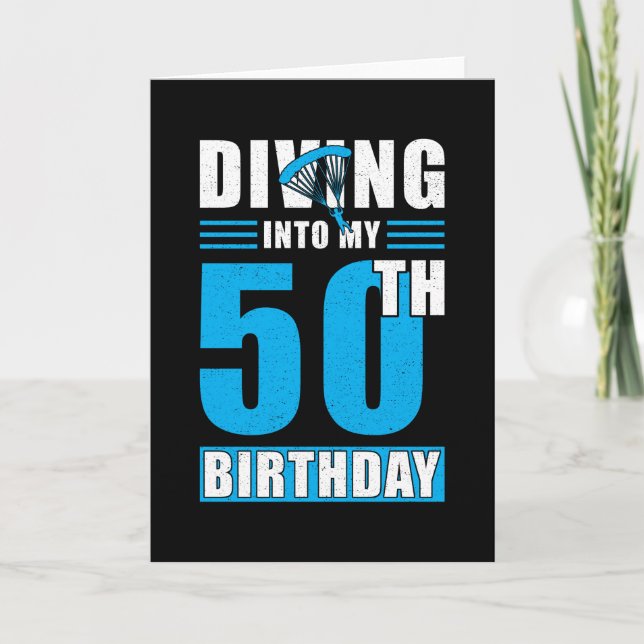 Skydiver Gift 50th Birthday Card (Front)
