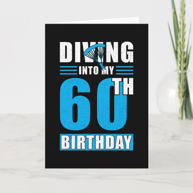 Skydiver Gift 60th Birthday Card (Front)