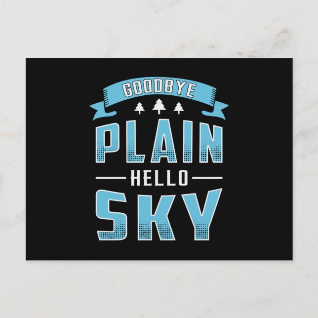 Skydiver Goodbye Plain Hello Sky Vintage Retro Postcard (Front)
