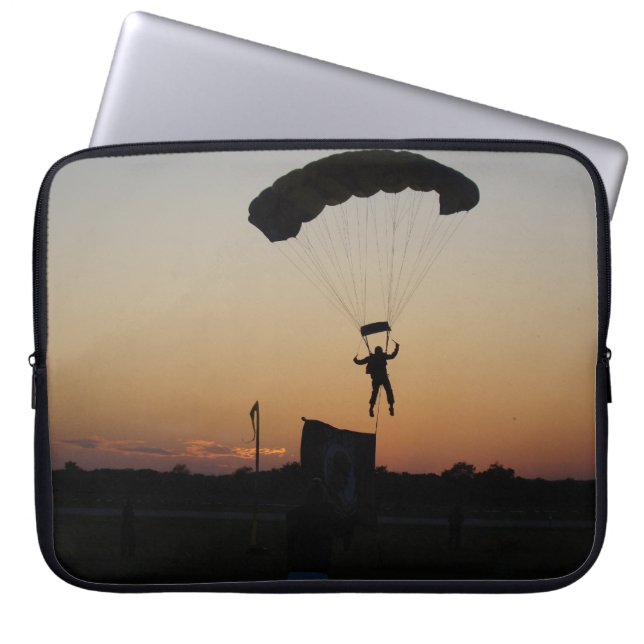 Skydiver Parachute at Sunset Sky Diver Laptop Sleeve (Front)