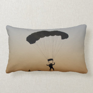 Skydiver Parachute at Sunset Sky Diver Lumbar Cushion