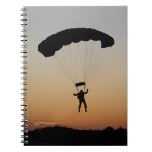 Skydiver Parachute at Sunset Sky Diver Notebook