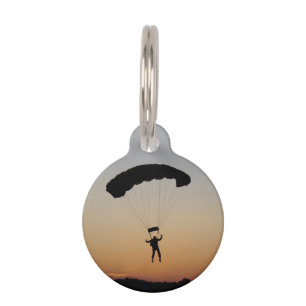 Skydiver Parachute at Sunset Sky Diver Pet Tag