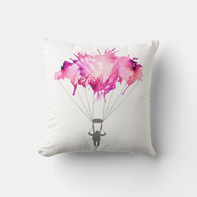 Skydiver Parachute Skydiving Parachuting Art Gift Cushion (Front)
