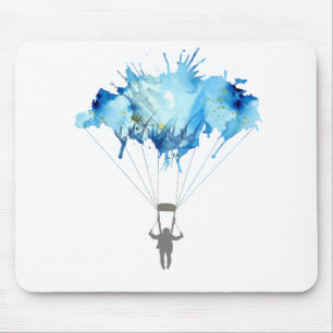 Skydiver, Parachute. Skydiving Sport. Parachuting Mouse Pad