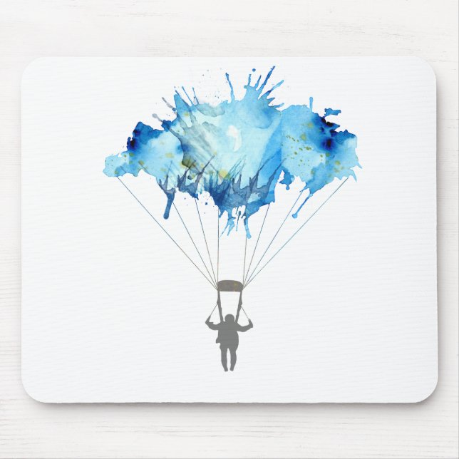 Skydiver, Parachute. Skydiving Sport. Parachuting Mouse Pad (Front)