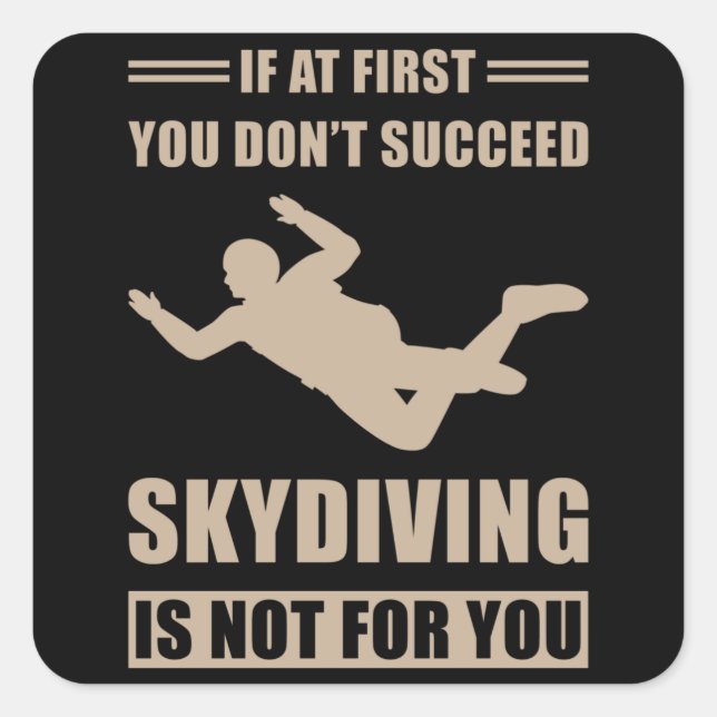 Skydiver Parachute Square Sticker (Front)