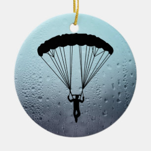 skydiver silhouette ceramic tree decoration