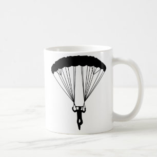 skydiver silhouette coffee mug