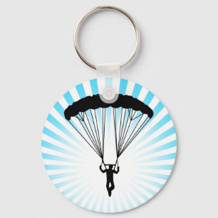 skydiver silhouette key ring