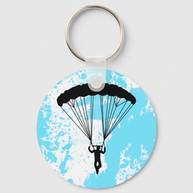 skydiver silhouette key ring (Front)