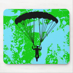 skydiver silhouette mouse pad
