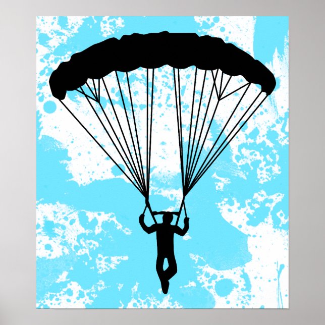skydiver silhouette poster (Front)