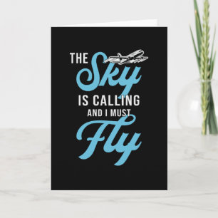 Skydiver The Sky Is Calling And I Must Fly Vintage Card
