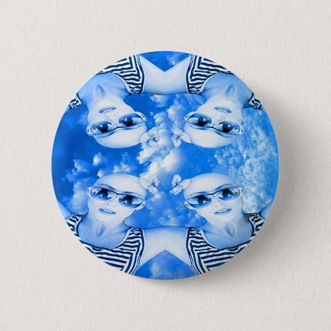 Skydivers 6 Cm Round Badge (Front)