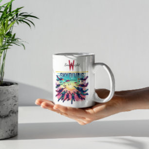 Skydivers Embrace The Sunset Large Coffee Mug