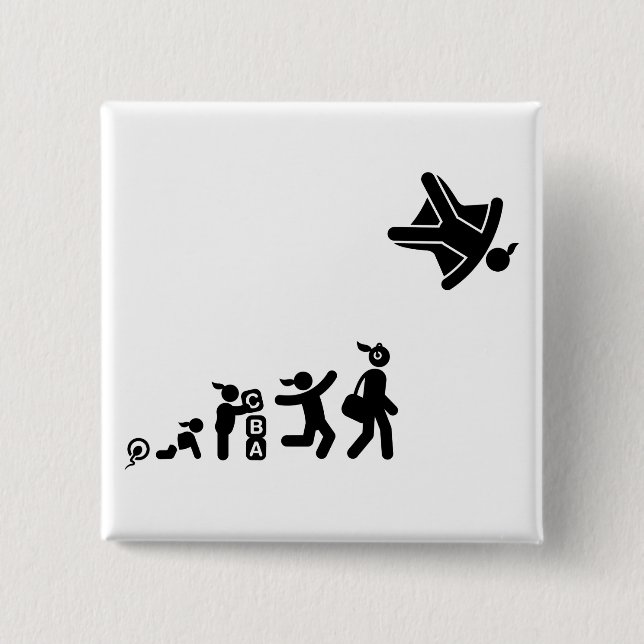Skydiving 15 Cm Square Badge (Front)