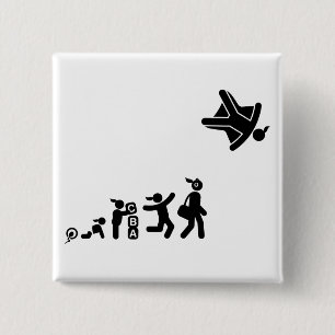 Skydiving 15 Cm Square Badge