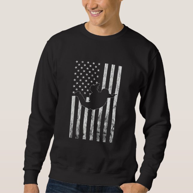 Skydiving American Skydiver Parachuting Paraglidin Sweatshirt (Front)