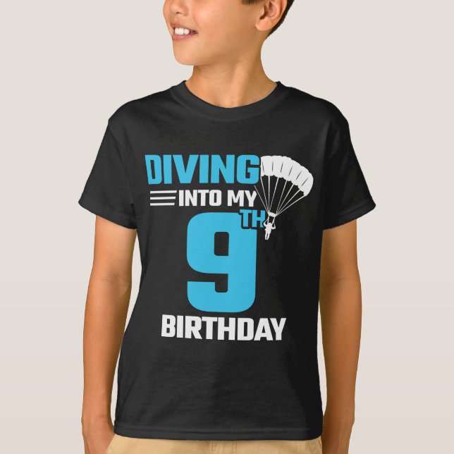 Skydiving Birthday - 9th - First Time Skydiving T-Shirt (Front)
