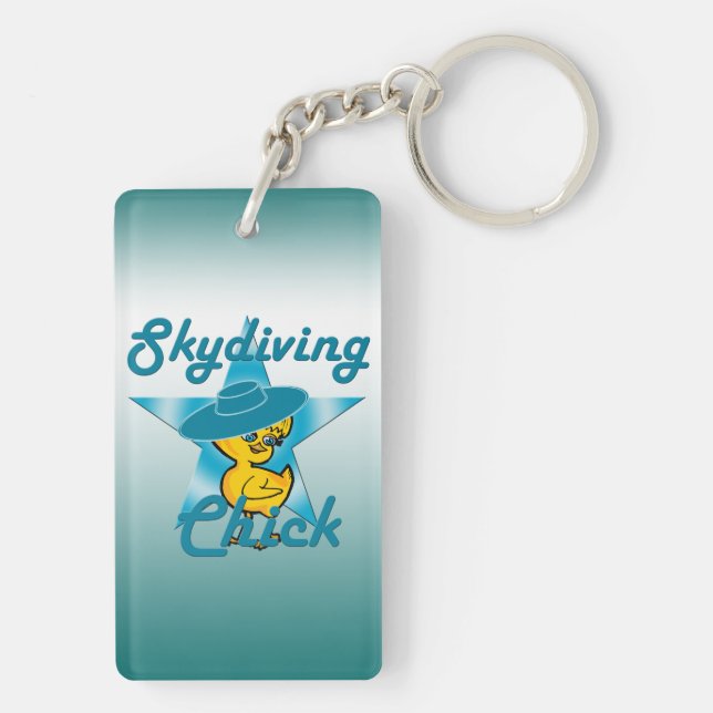 Skydiving Chick #7 Key Ring (Back)
