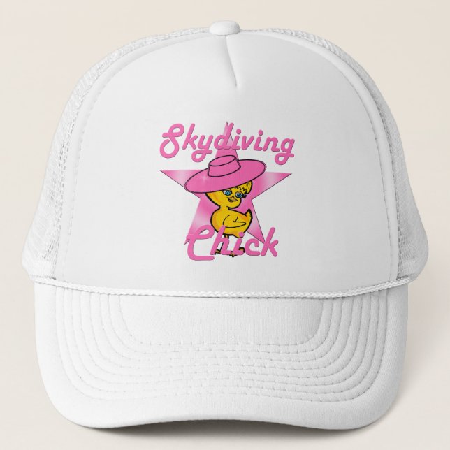 Skydiving Chick #8 Trucker Hat (Front)