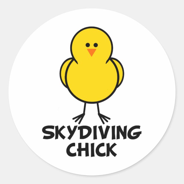 Skydiving Chick Classic Round Sticker (Front)